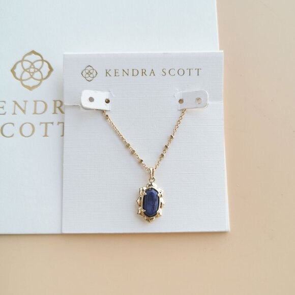 Kendra Scott Piper Collection. Gold Blue Lapis Necklace - Picture 1 of 4